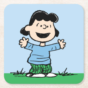 Lucy With Arms Wide Square Paper Coaster
