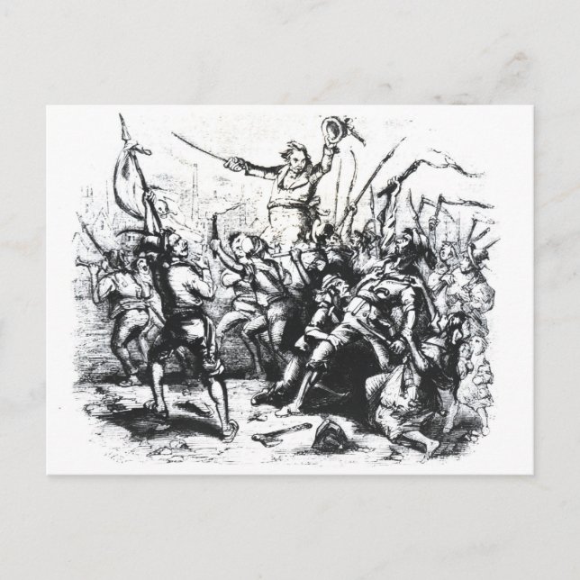 Luddite Rioters Postcard (Front)