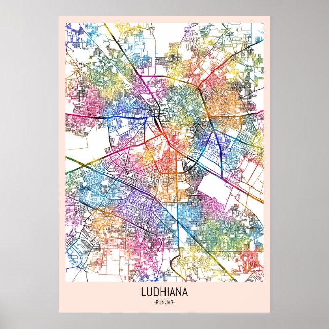 Ludhiana India City Map Poster (Front)