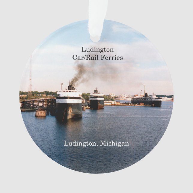 Ludington Car/Rail Ferries acrylic ornament (Front)