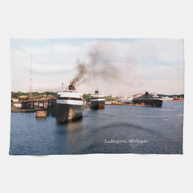Ludington Ferries kitchen towel (Horizontal)