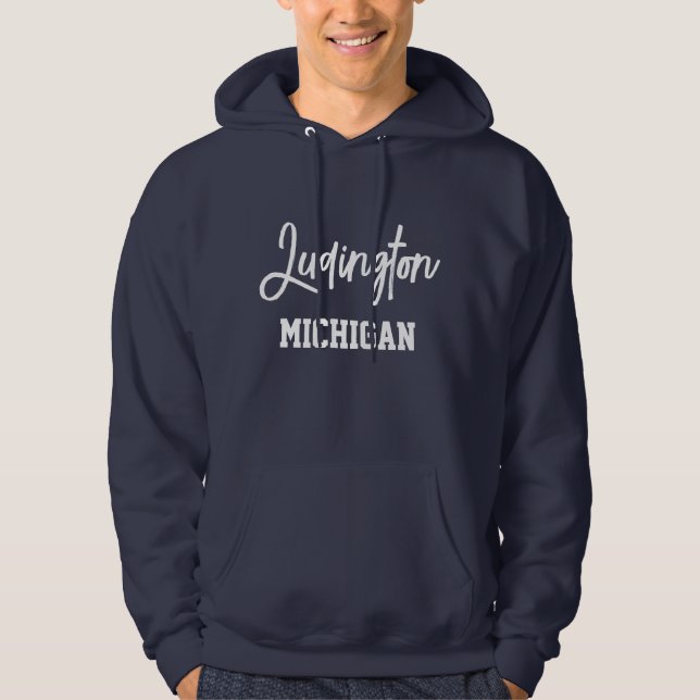Ludington Michigan Printed Hoodie (Front)