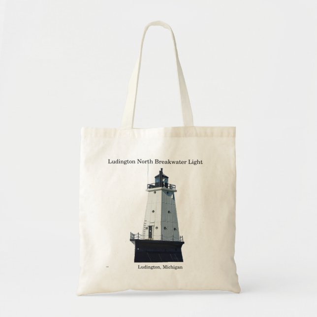 Ludington North Breakwater Light cut out tote bag (Front)