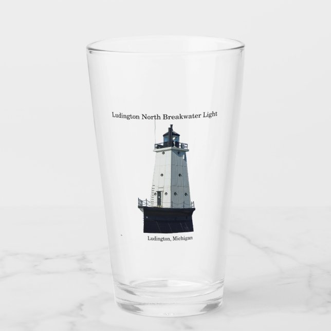 Ludington North Breakwater Light glass (Front)