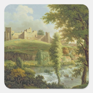 Ludlow Castle with Dinham Weir, from the South-Wes Square Sticker