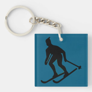 Ludlow, VT Ski Bum (Green Mountain Vermont Skiing) Key Ring