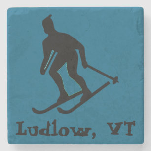 Ludlow, VT Ski (Green Mountain Vermont Skiing) Stone Coaster