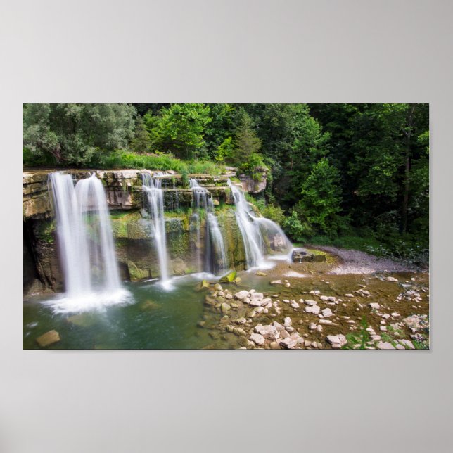 Ludlowville Falls, Ludlowville, New York Poster (Front)
