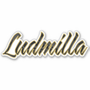 Ludmilla black gold lettering sticker sticker