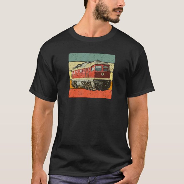 Ludmilla Diesel Locomotive East German Br 130 Retr T-Shirt (Front)
