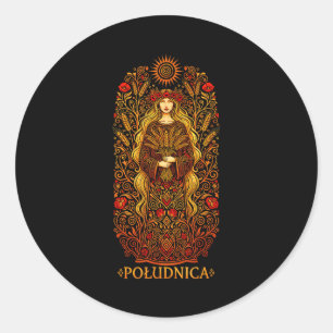 Ludnica Slavic Sun Goddess Pagan Folk Witch Art  Classic Round Sticker