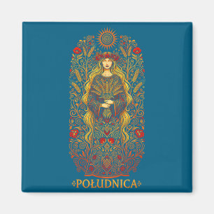 Ludnica Slavic Sun Goddess Pagan Folk Witch Art Magnet