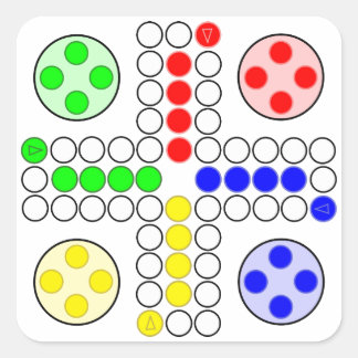 Ludo Classic Board Game Square Sticker