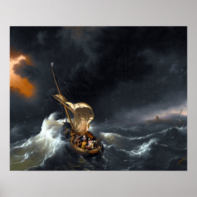Ludolf Backhuysen Christ in the Storm on the Sea Poster (Front)