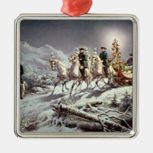 Ludwig II of Bavaria Sleighing at Night Metal Tree Decoration