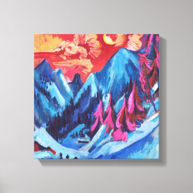 Ludwig Kirchner Winter Landscape in Moonlight Canvas Print (Front)