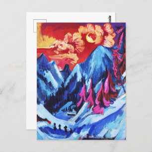 Ludwig Kirchner Winter Landscape in Moonlight Postcard