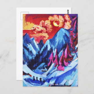 Ludwig Kirchner Winter Landscape in Moonlight Postcard