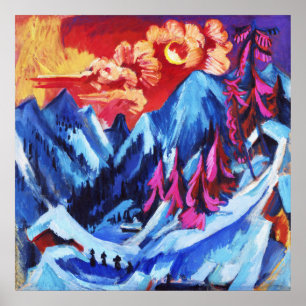 Ludwig Kirchner Winter Landscape in Moonlight Poster