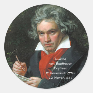 Ludwig van Beethoven, 1820 Classic Round Sticker
