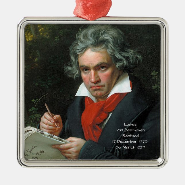 Ludwig van Beethoven, 1820 Metal Tree Decoration (Front)