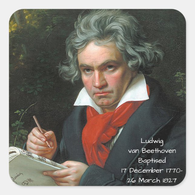 Ludwig van Beethoven, 1820 Square Sticker (Front)