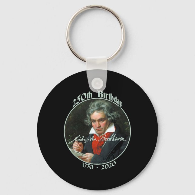 Ludwig Van Beethoven 250th Birthday (pt)  Key Ring (Front)
