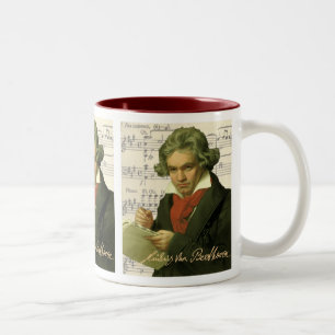 Ludwig Van Beethoven ~ Beethoven Collage Two-Tone Coffee Mug