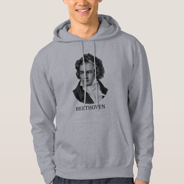 Ludwig van Beethoven, black Hoodie (Front)