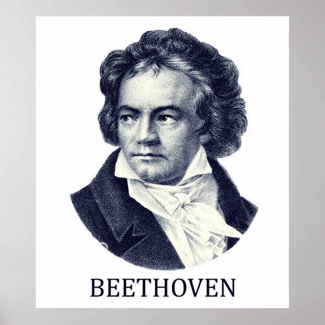 Ludwig van Beethoven, blue Poster (Front)