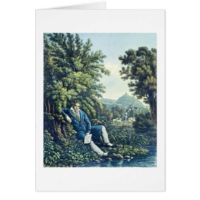 Ludwig van Beethoven by a River (coloured engravin (Front)