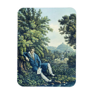 Ludwig van Beethoven by a River (coloured engravin Magnet