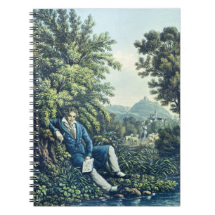 Ludwig van Beethoven by a River (coloured engravin Notebook