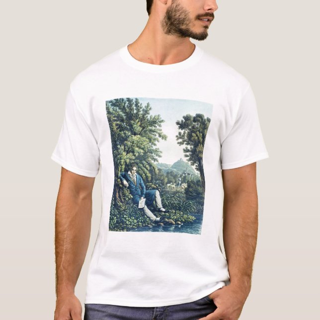 Ludwig van Beethoven by a River (coloured engravin T-Shirt (Front)