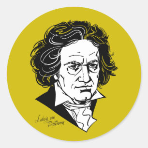Ludwig van Beethoven Classic Round Sticker
