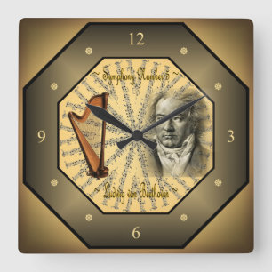 Ludwig van Beethoven ~ German Composer ~ Pianist ~ Square Wall Clock