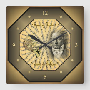 Ludwig van Beethoven ~ German Composer ~ Pianist ~ Square Wall Clock