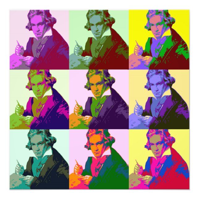 Ludwig Van Beethoven Pop Art Photo Print (Front)