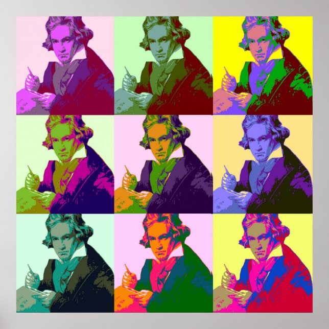 Ludwig Van Beethoven Pop Art Poster (Front)