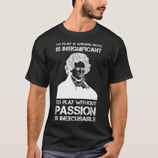 Ludwig van Beethoven Portrait Pianists Piano Playe T-Shirt (Front)
