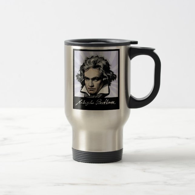 Ludwig van Beethoven Travel Mug (Right)