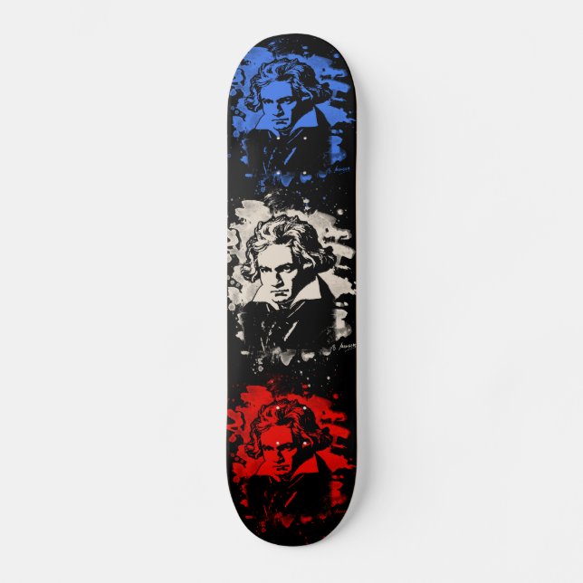 Ludwig Van Beethoven Tribute - bleached Skateboard (Front)