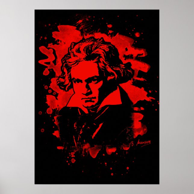 Ludwig Van Beethoven Tribute (red) Poster (Front)