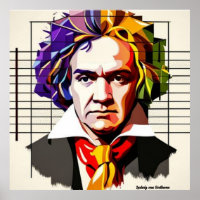 Ludwig van Beethoven Vibrant Unique 40"x40"