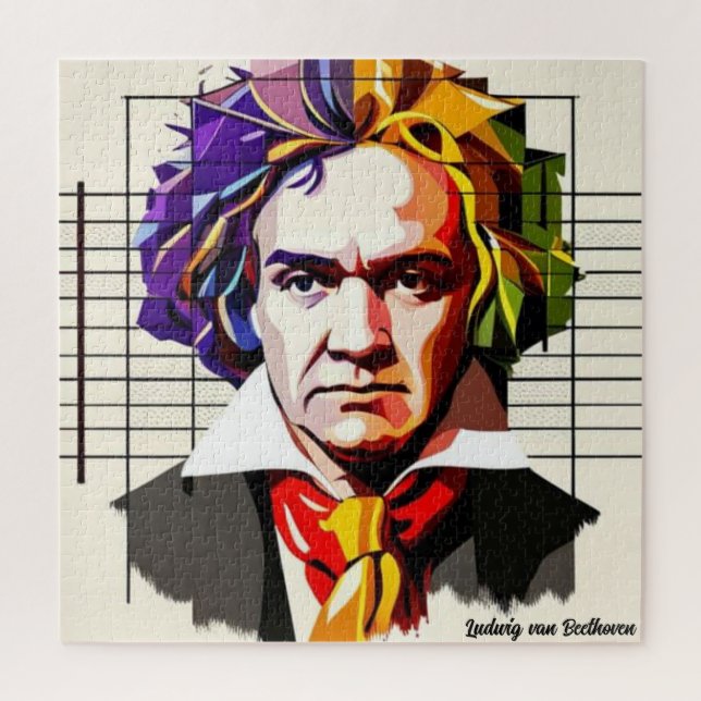 Ludwig van Beethoven Vibrant Unique Jigsaw Puzzle (Vertical)