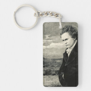 Ludwig Van Beethoven Vintage Portrait Key Ring
