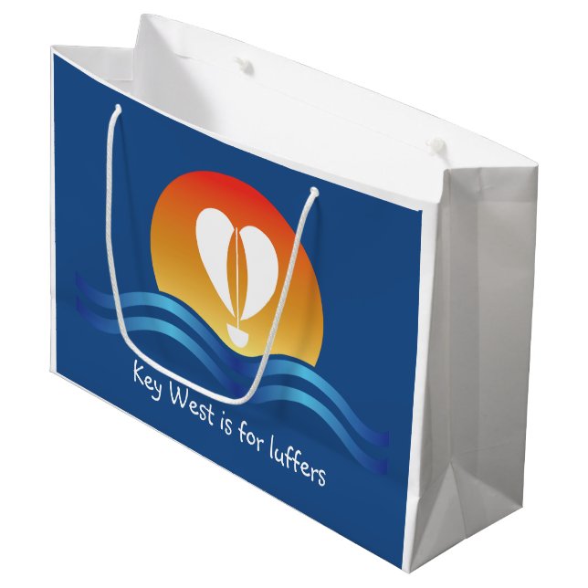 Luffers Sunset_heart-shaped sails_Key West Large Gift Bag (Front Angled)