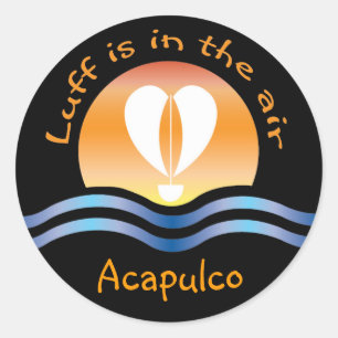 Luffers Sunset_Luff is in the air Acapulco Classic Round Sticker