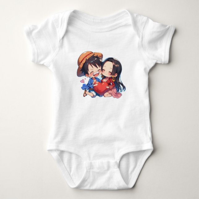 Luffy & Boa Hancock Anime Bodysuit (Front)