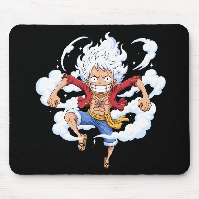Luffy Gear 5 Chibi Anime Mousepad (Front)